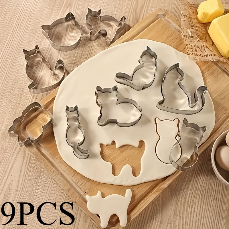 Baking Kitchen Set - Conjunto de 9 cortadores de biscoitos,