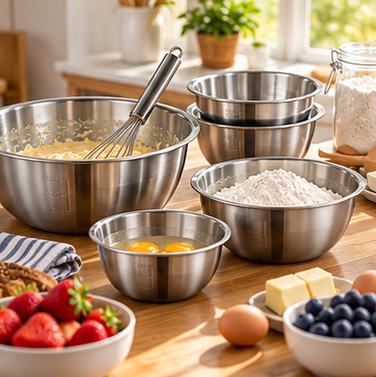 Conjunto de 5 tigelas de aço i - Baking Kitchen Set avaliação e preço