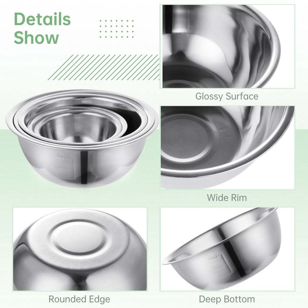 Conjunto de 5 tigelas de aço i - Baking Kitchen Set avaliação e preço